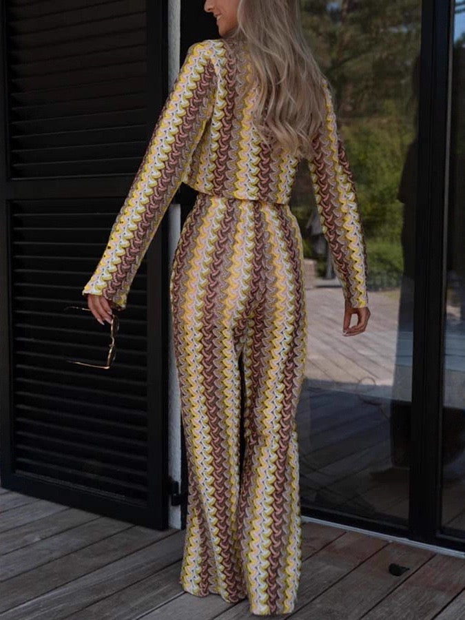 Pankh Odil Crochet Crop Top & Pants Resort Wear Coord Set