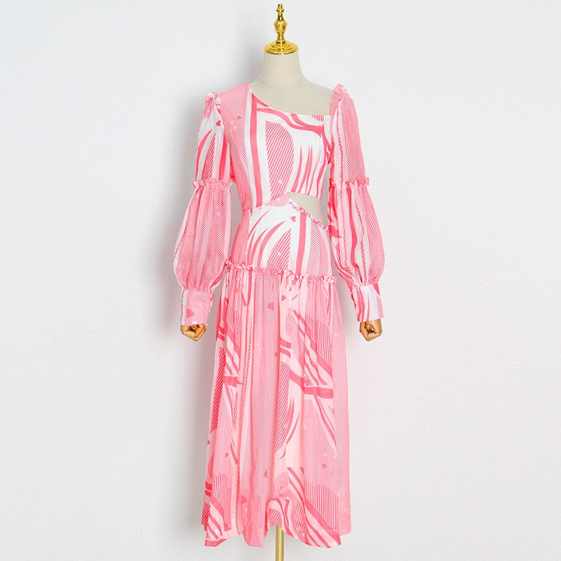 Pankh Aviana Summer Fashion A-Line Waist Cut Out Maxi Dress