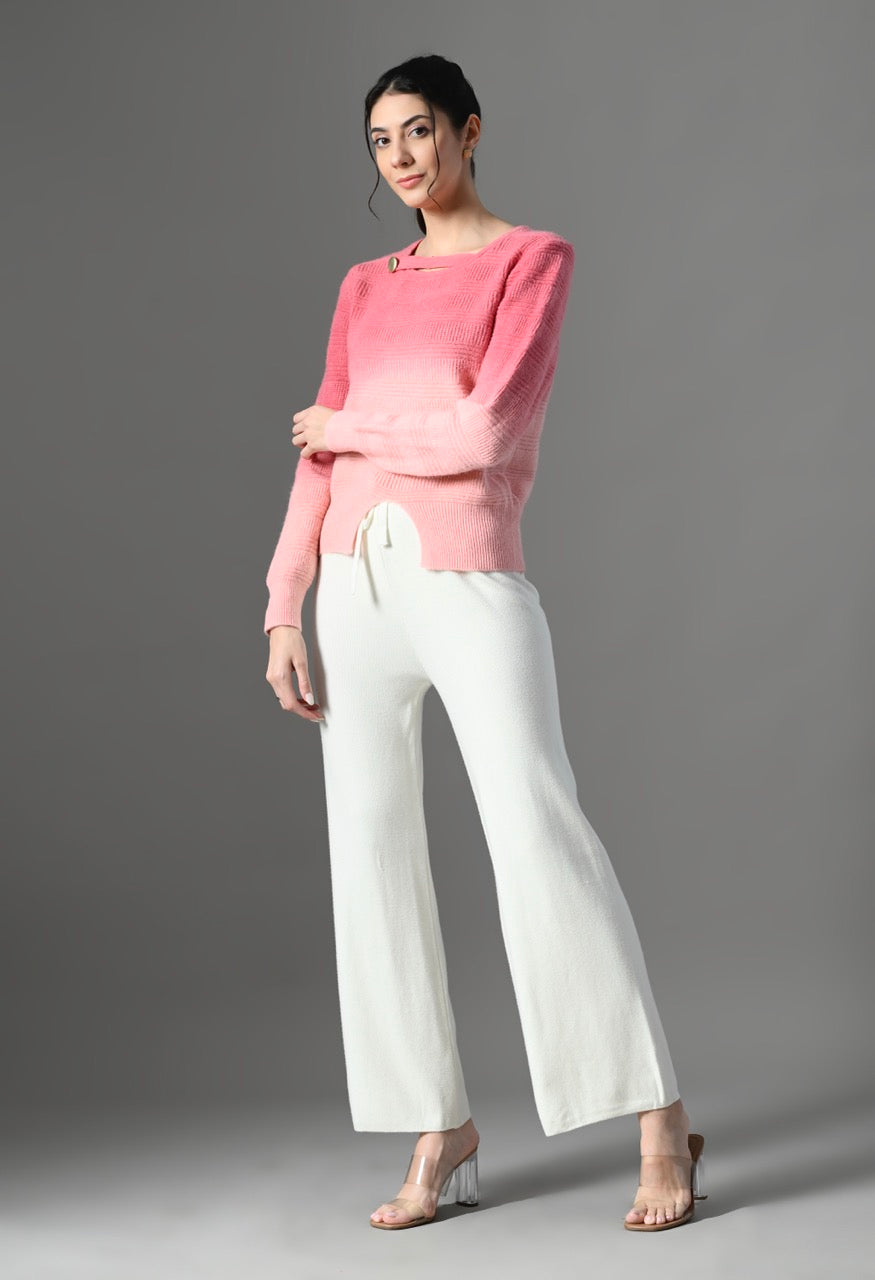 Pankh Luxury Tessor Dual Shade Ombre Cashmere Wool Sweater