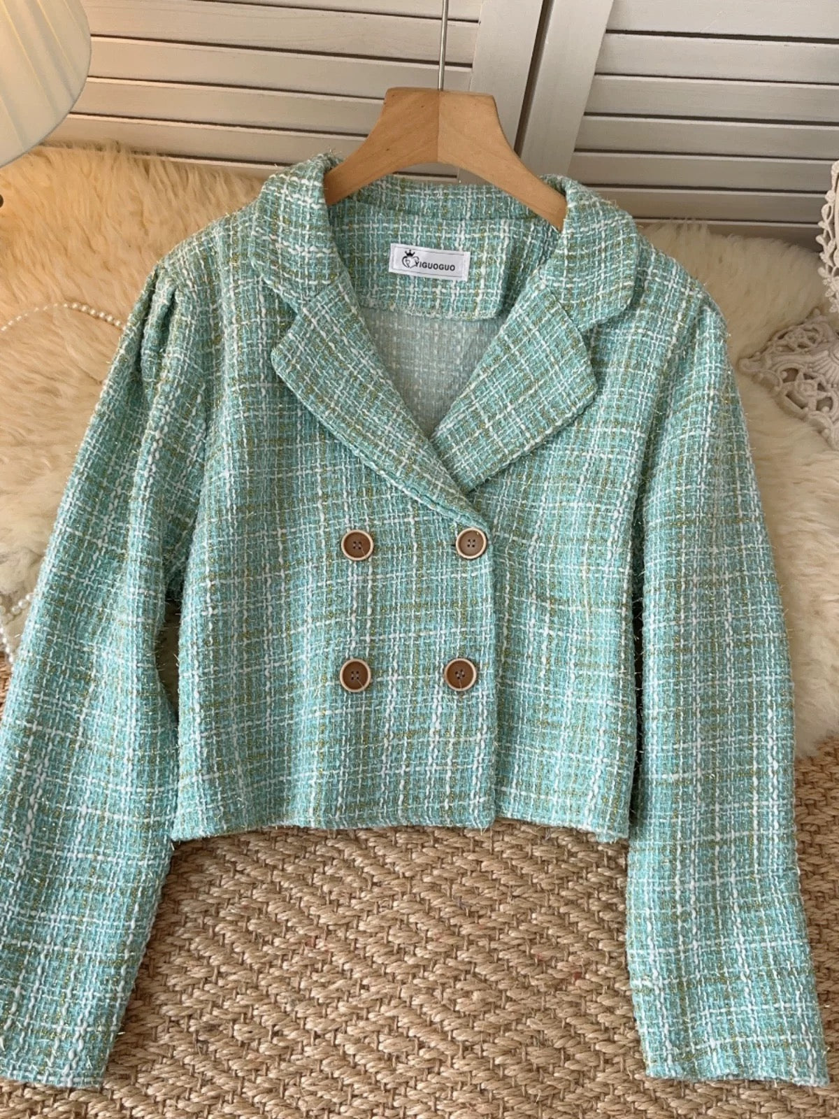 Pankh Tez Tweed Formal Short Blazer Coat