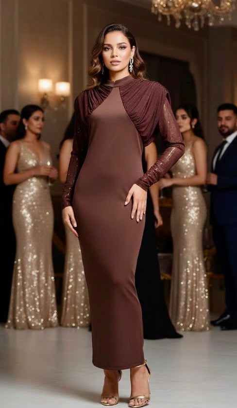 Pankh Teeb Bodycon Party Wear Maxi Dress