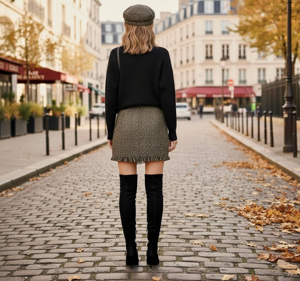 Pankh Daena Tweed Skirt