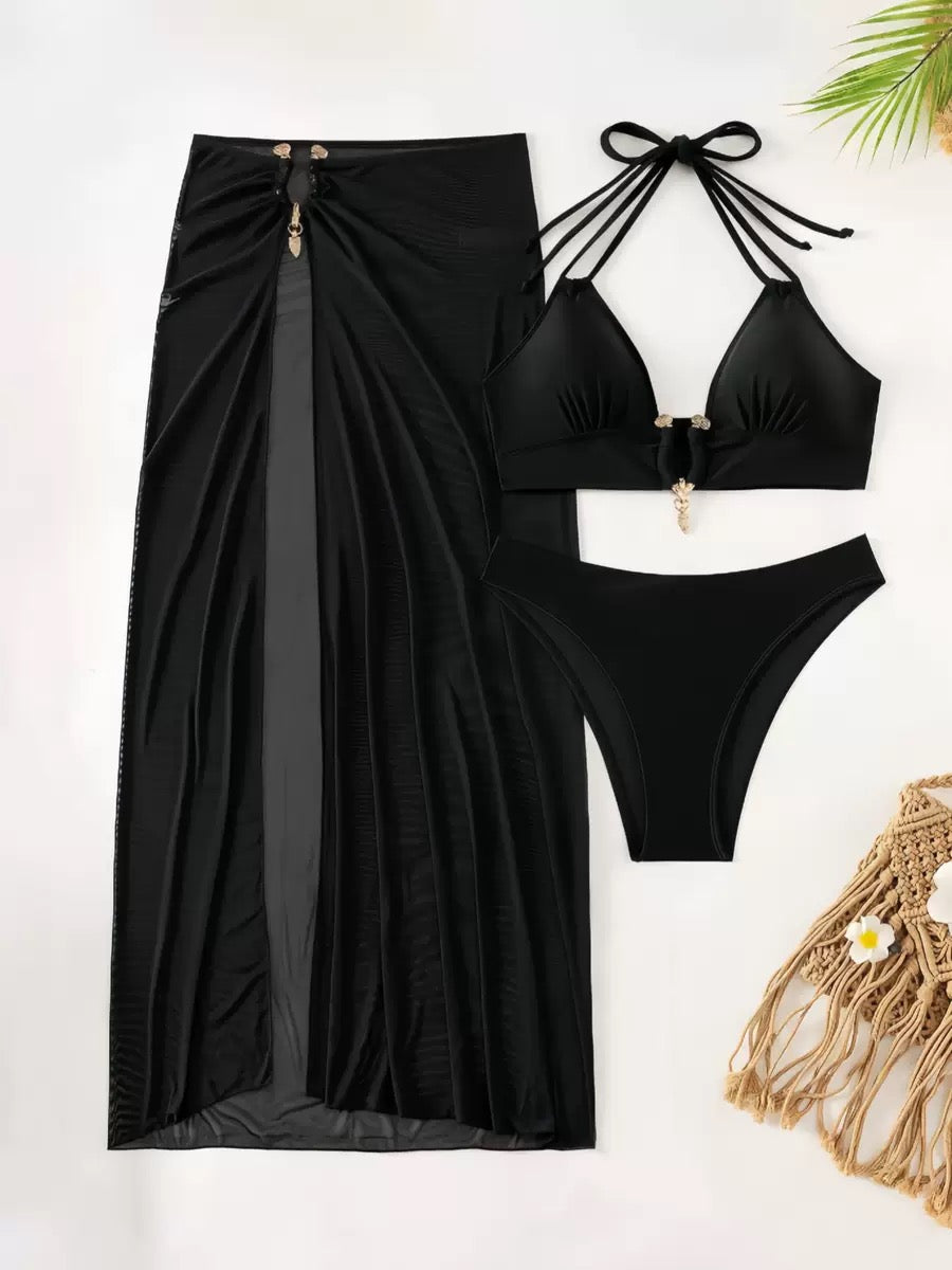 Pankh Ingles Sexy Bikini & Sheer Skirt Coverup Set