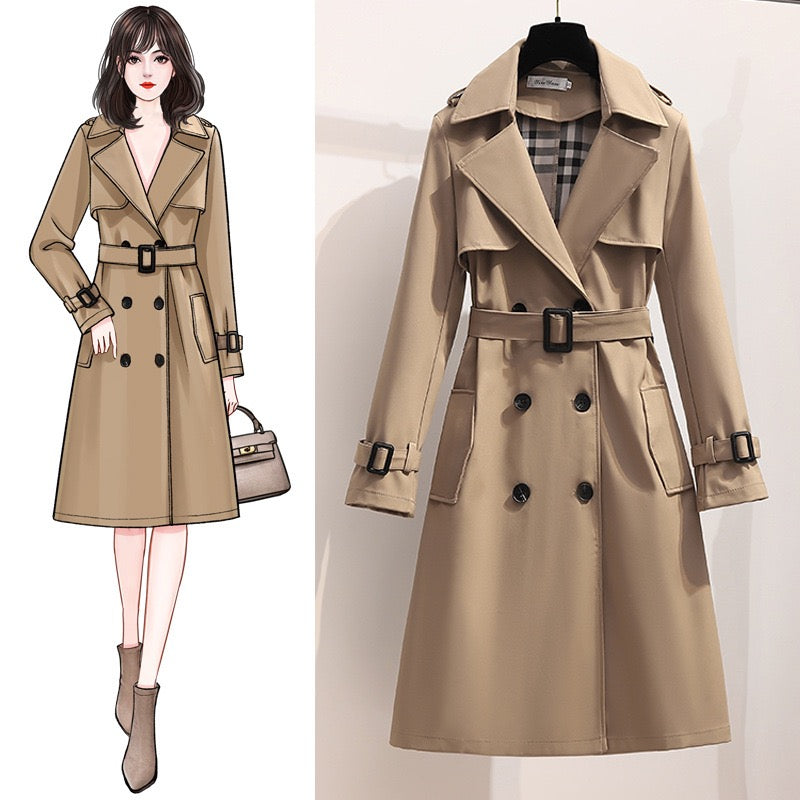 Pankh Bobby Bur Berry Plaid Check Trench Coat