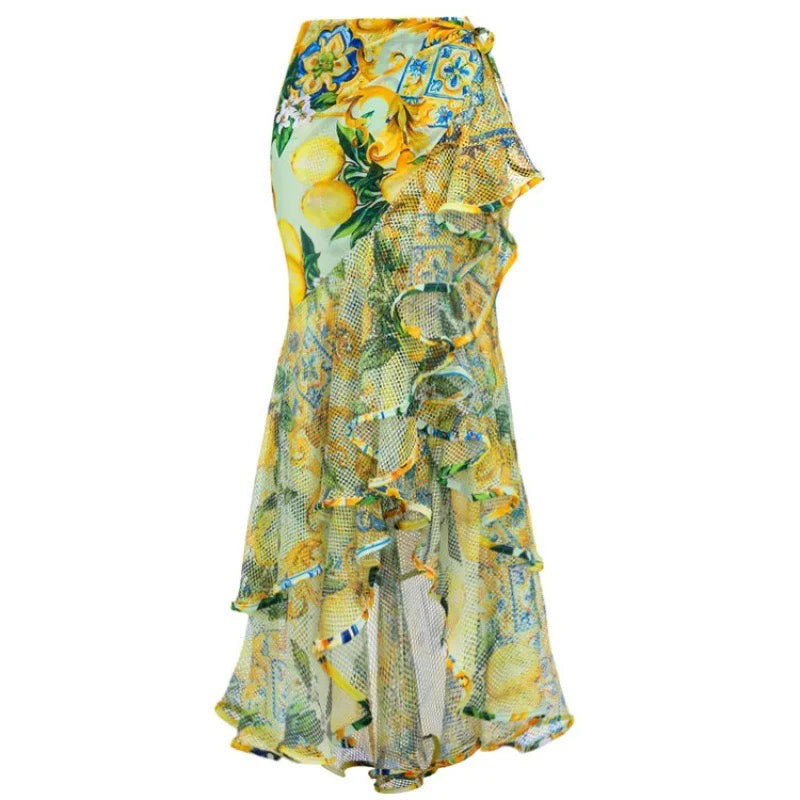 Pankh Siron High Fashion padded Monokini and Sarong Skirt Set
