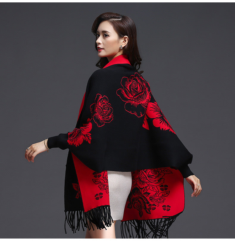 Pankh Calpe Soft Reversable Woolen Cape Shawl