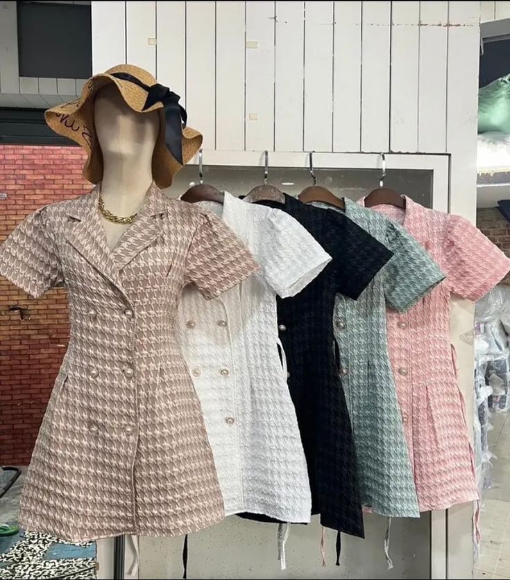 Pankh Emir Plaid Check Double Breasted Blazer Dress