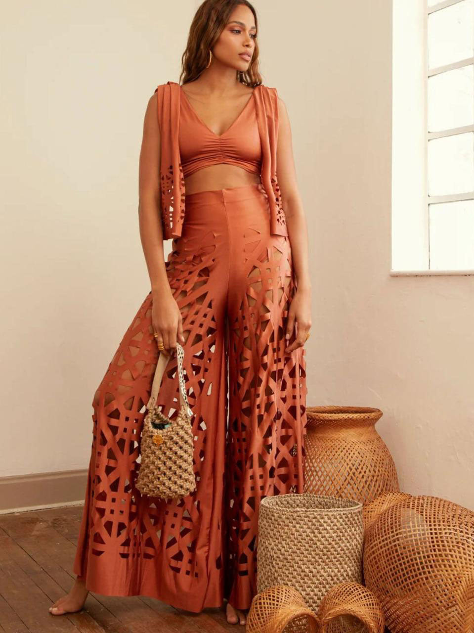 Pankh Astley Crochet Coord Set - Resortwear