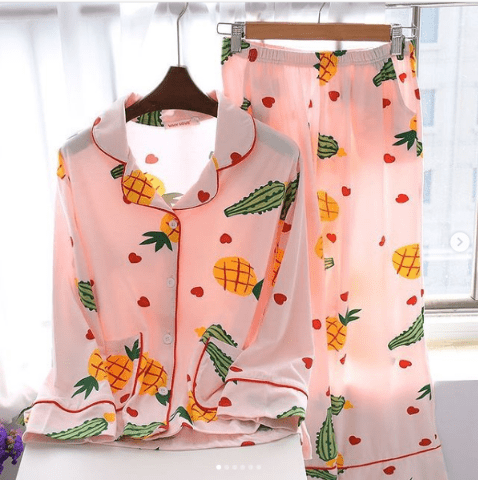 Pankh Heart and cactus Night Wear Set