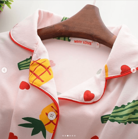 Pankh Heart and cactus Night Wear Set