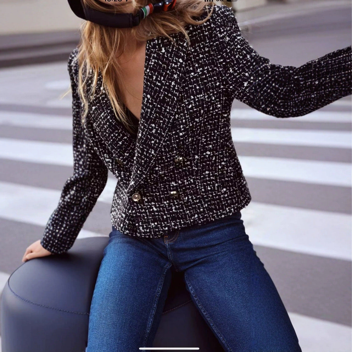 Pankh Tez Tweed Formal Short Blazer Coat