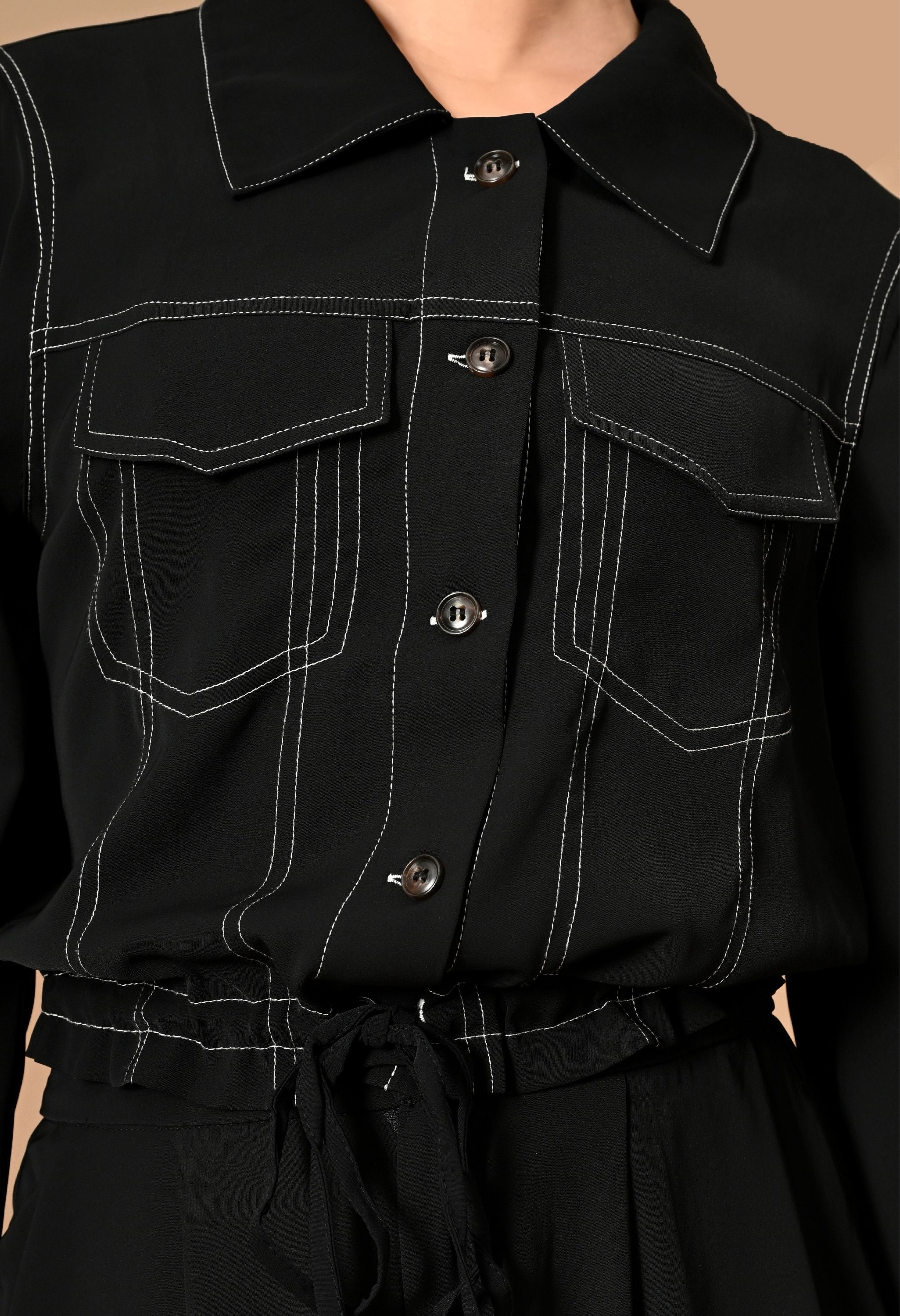 Pankh Darik Crop Shirt And Pant Coord Set