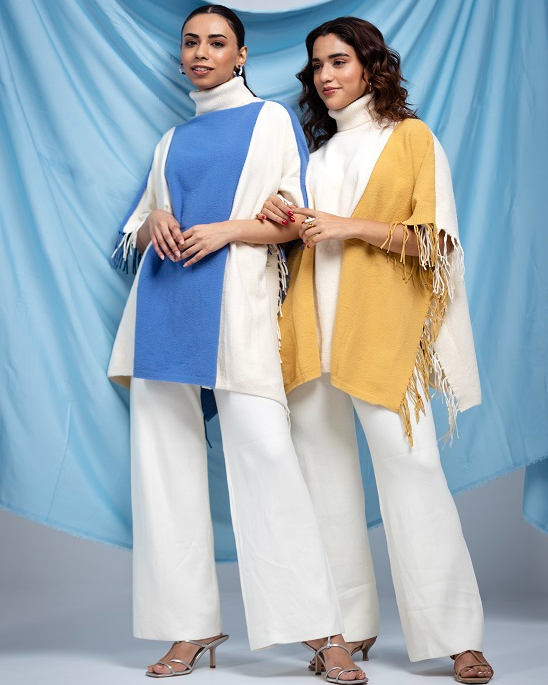 Pankh Starlight Reversable Soft Wool Tassel Cape