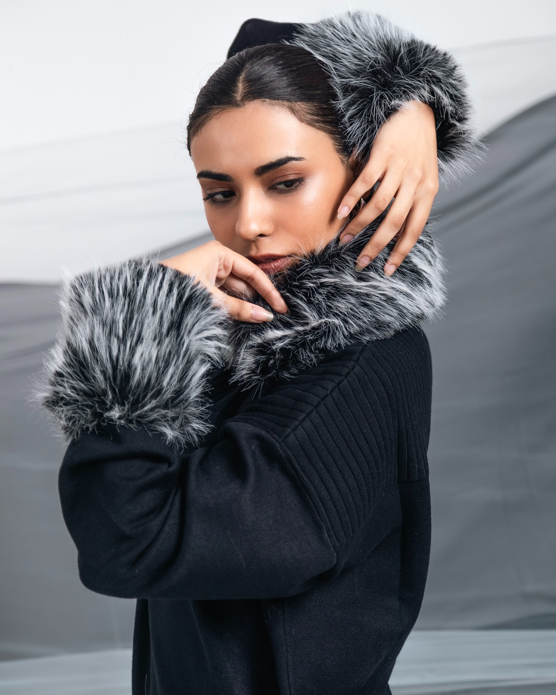 Pankh Have Some Fun Luxury Detachable Fur Woolen Coord Set