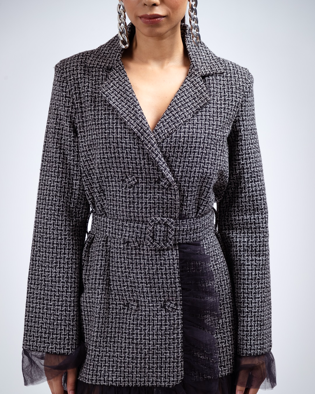 Pankh Vivian Tweed Blazer Dress (belt buckle might be different)