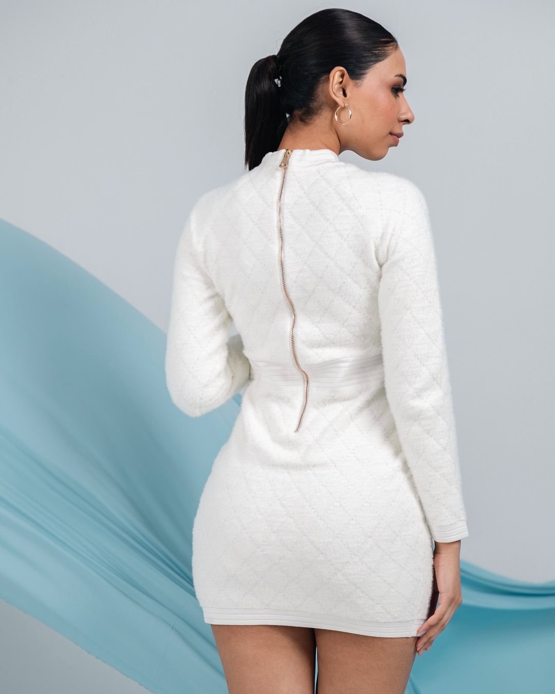 Pankh Risa Furry Woolen Bodycon Dress