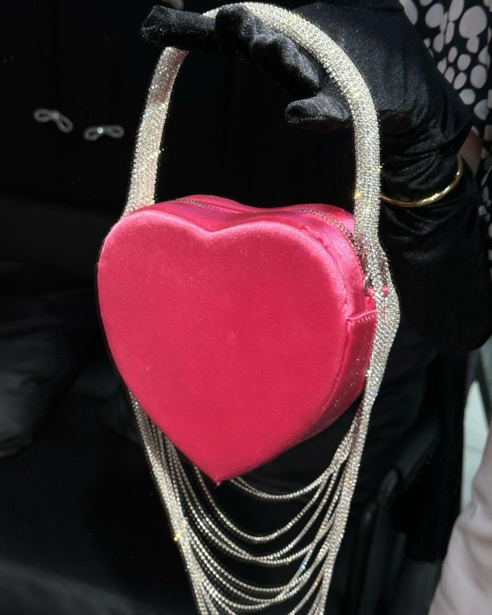 Pankh Heart Tassel Party Wear Clutch Bag