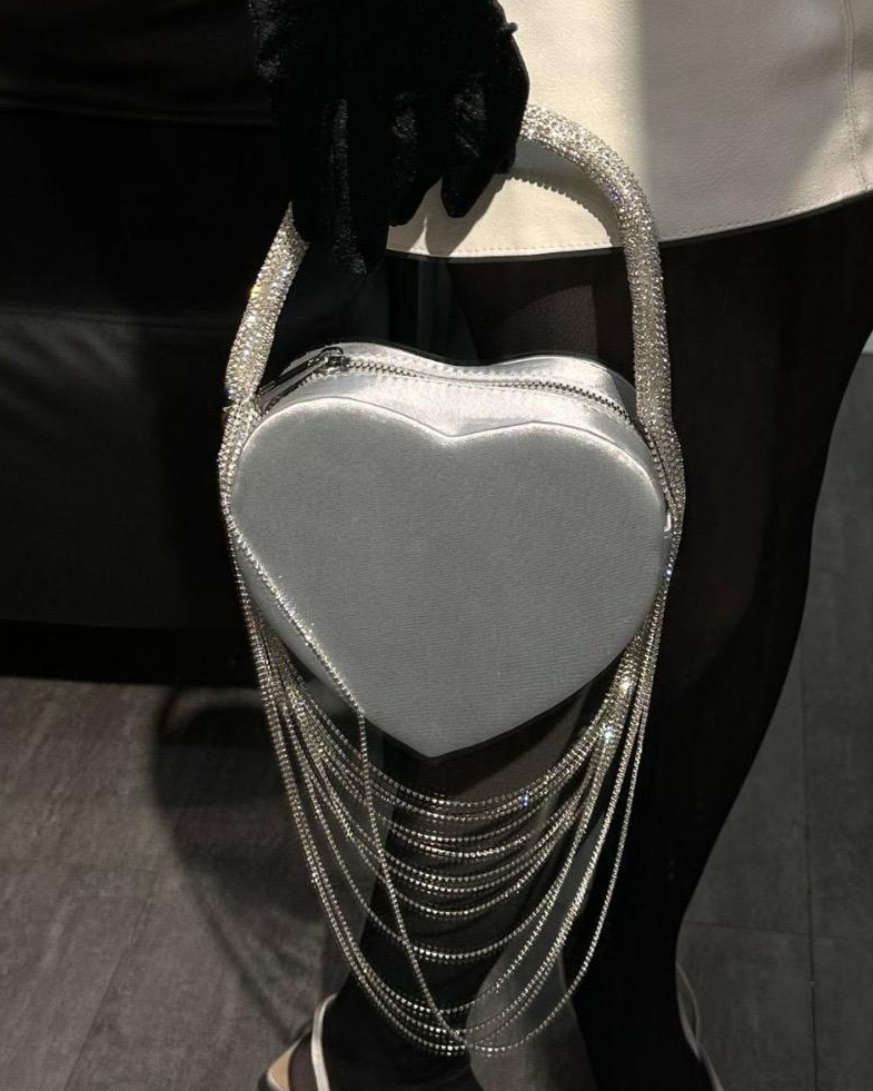 Pankh Heart Tassel Party Wear Clutch Bag