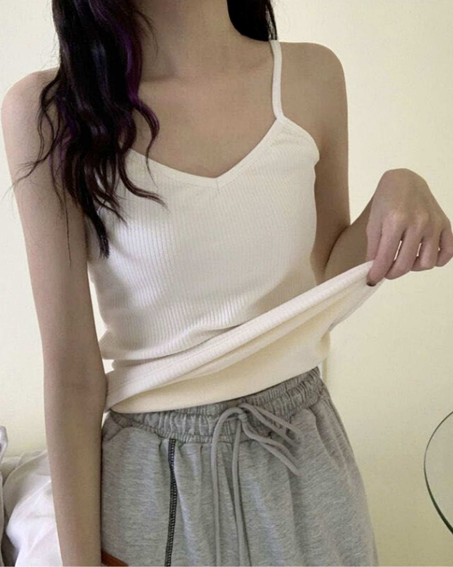 Pankh Pem Fleece Wool Lining Padded Tank Top