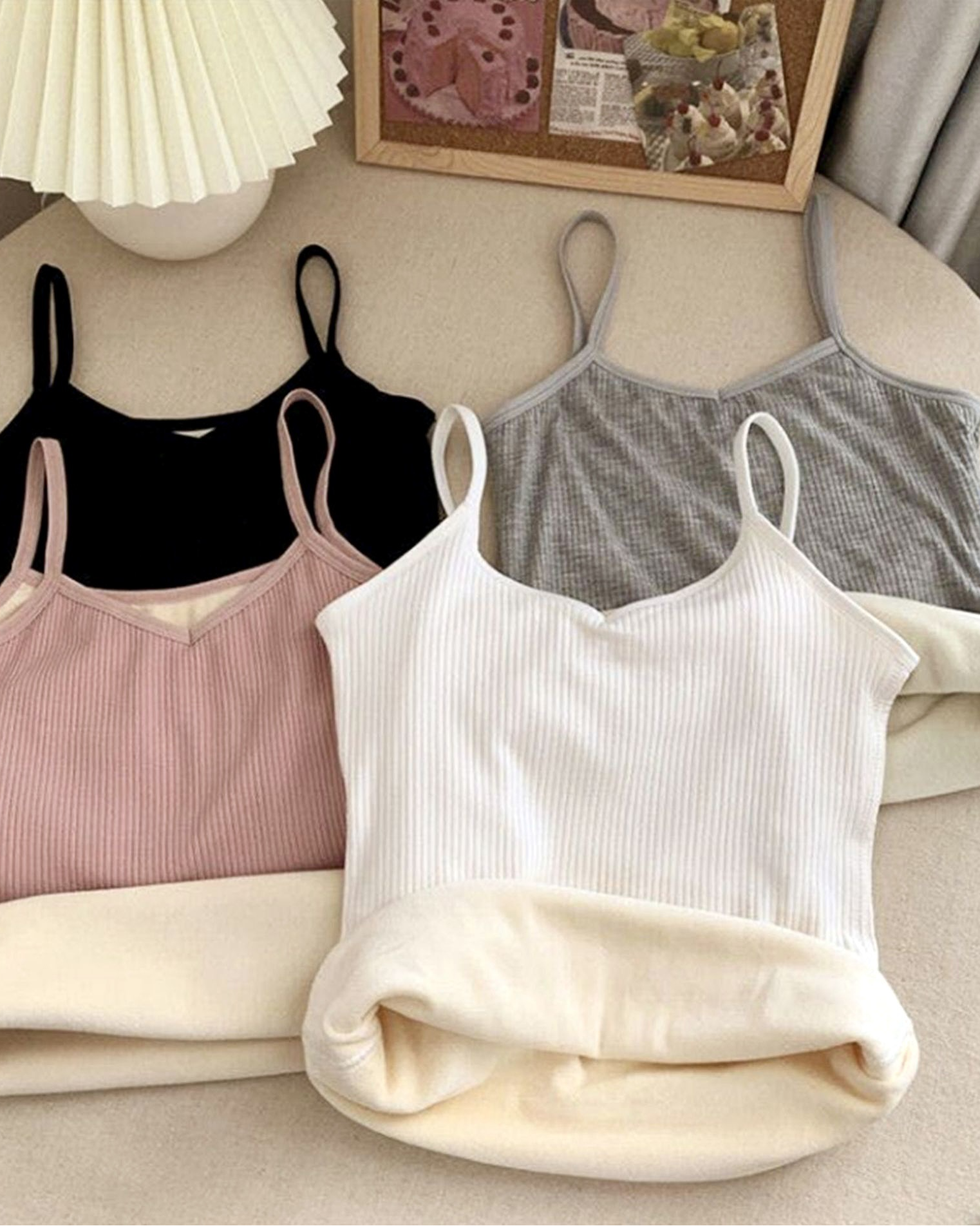 Pankh Pem Fleece Wool Lining Padded Tank Top