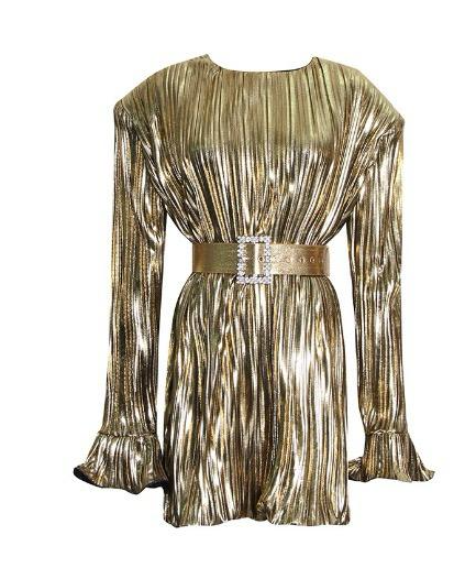 Pankh Jade Shimmer Metallic Party Short Dress