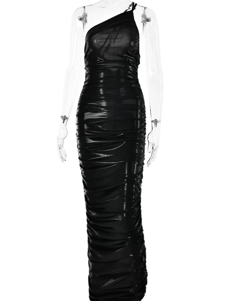Pankh Zoa Metallic Shimmer Backless Maxi Party Wear Dress