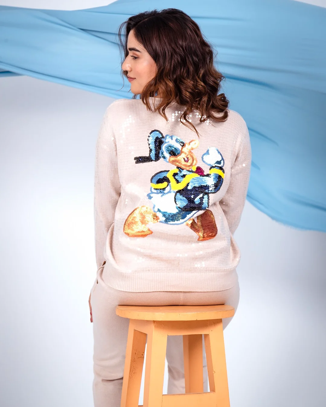 Pankh Peppy Donald Knit Wool Sequin Jacket and Pant coord set