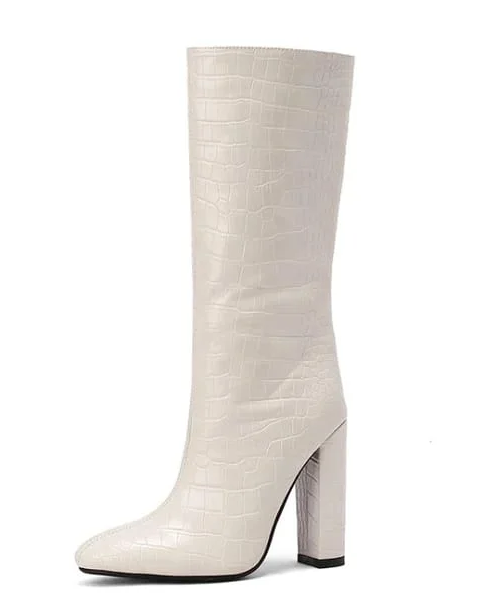 Pankh Crocodile Microfiber Leather Boots