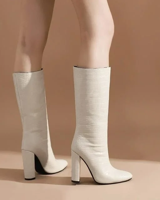 Pankh Crocodile Microfiber Leather Boots