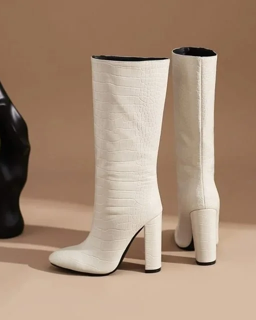 Pankh Crocodile Microfiber Leather Boots