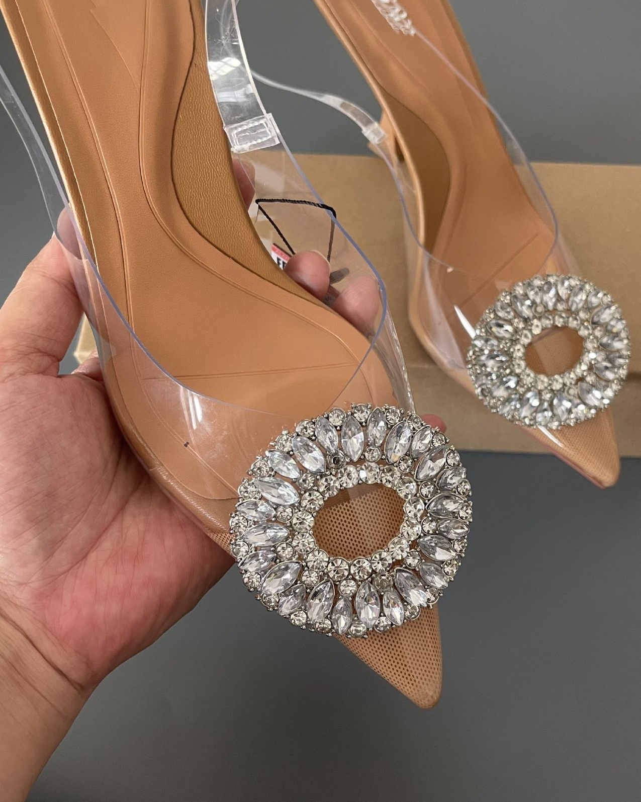 Pankh Pvc Transparent Pumps Perspex Heel Spike High Heels