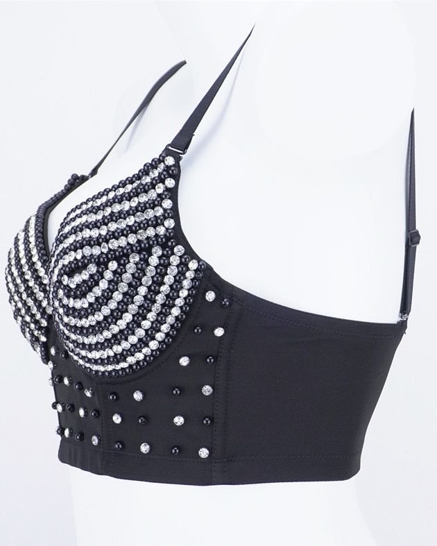 Pankh Ceri Rhinstone Party Corset Bustier Blouse