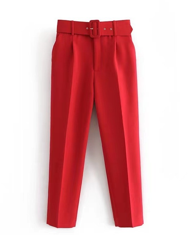 MIA belted women high waist straight pant (without belt)