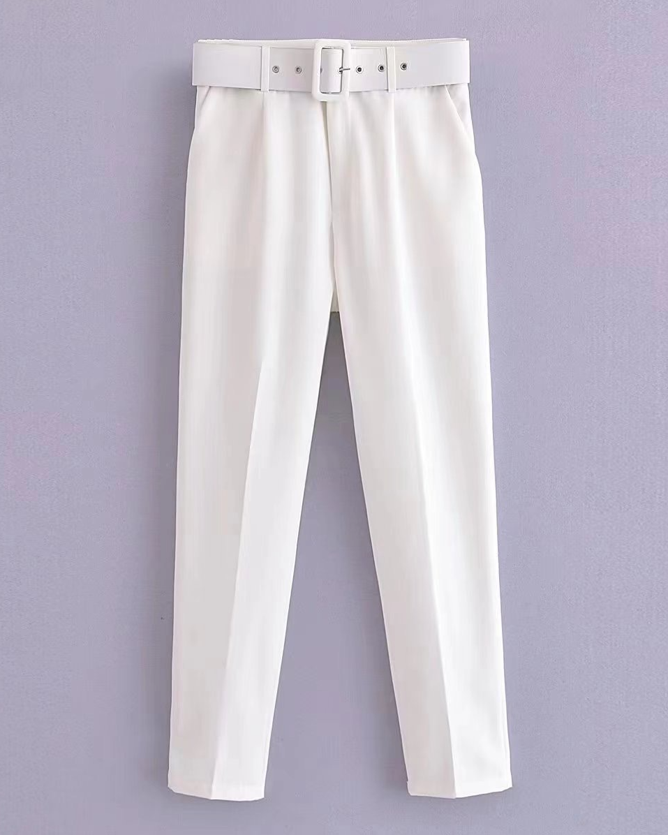 MIA belted women high waist straight pant (without belt)