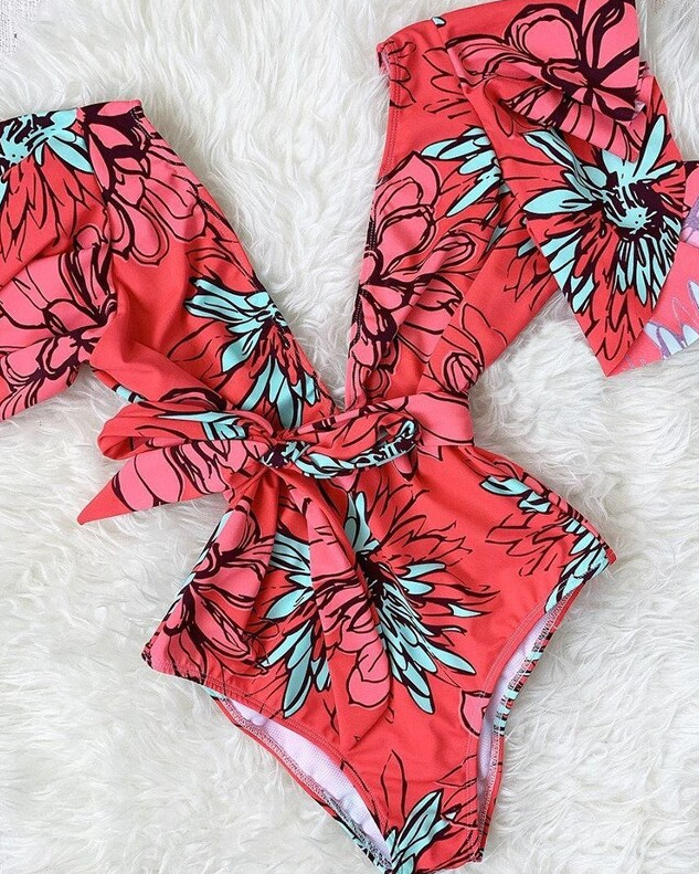 Pankh Juniper Print Monokini Swimsuit