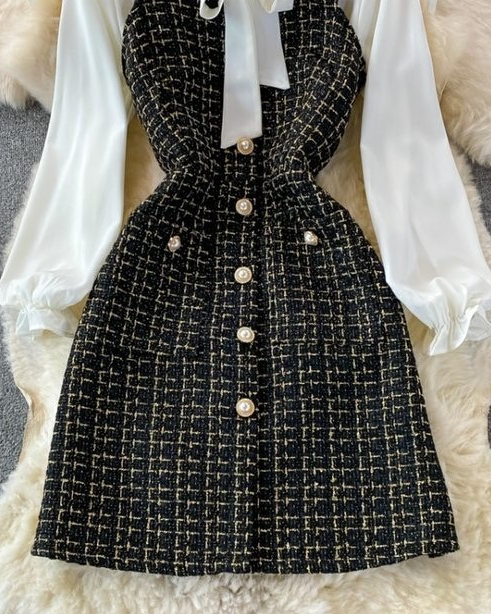 Pankh Rory Tweed Dress And Shirt Set