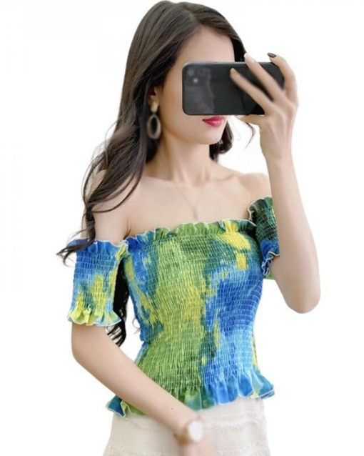 Pankh Mir Tie and Dye Off Shoulder Cute Summer Top