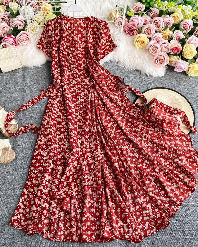 Nancy Floral Printed Wrap Maxi Dress