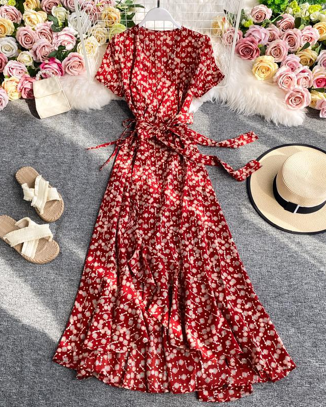 Nancy Floral Printed Wrap Maxi Dress