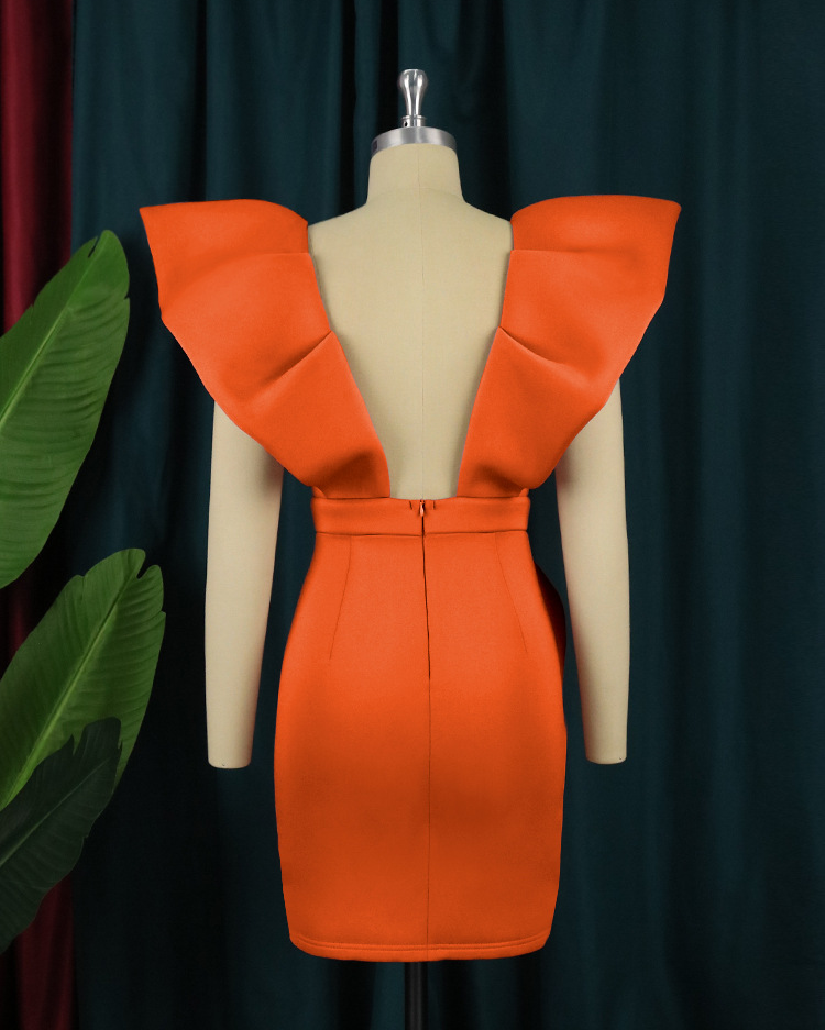 Pankh Alaia V-Neck Bodycon Scuba Party Wear Dress