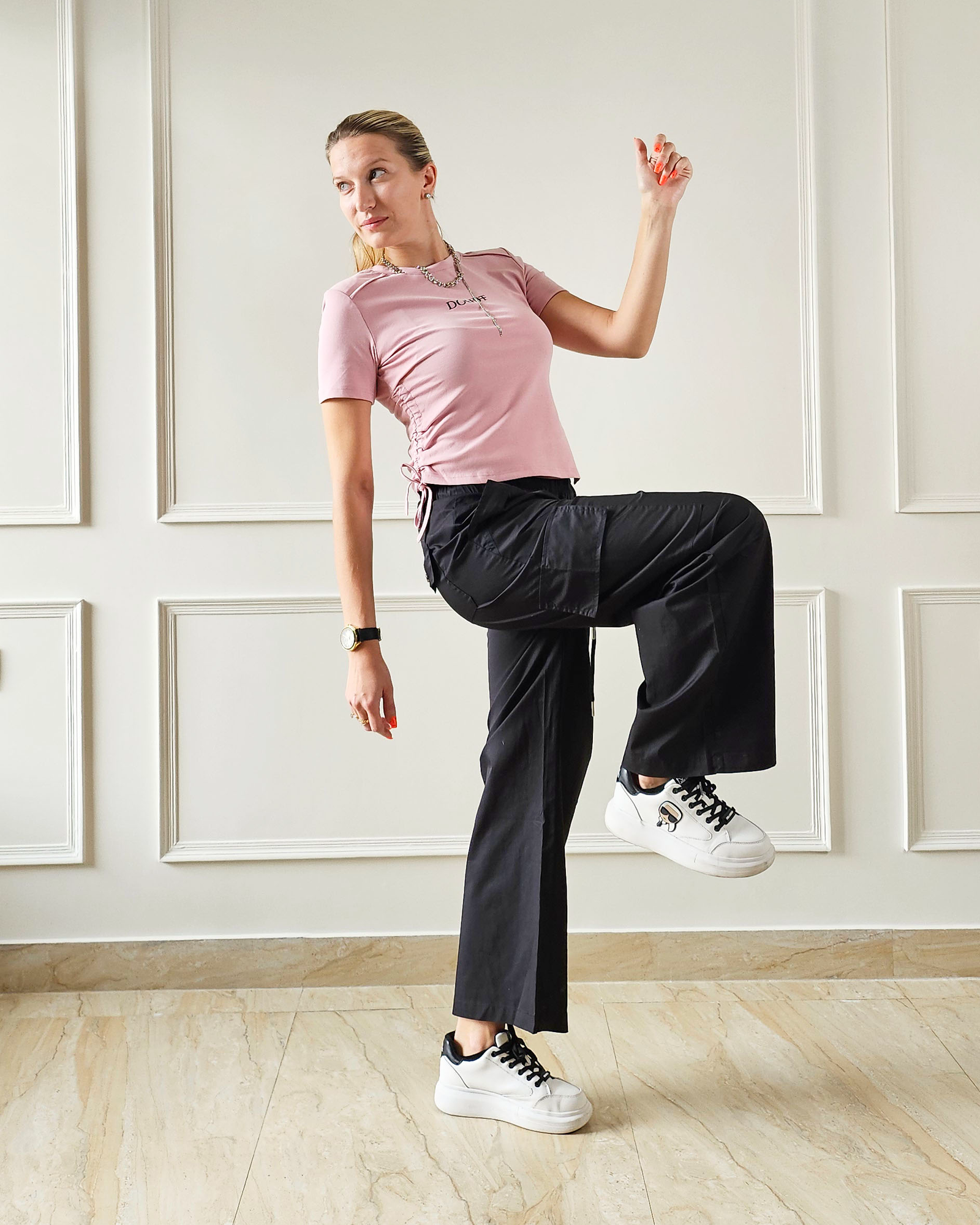 Pankh Hilton Crop Tee With Detachable Chain T-shirt