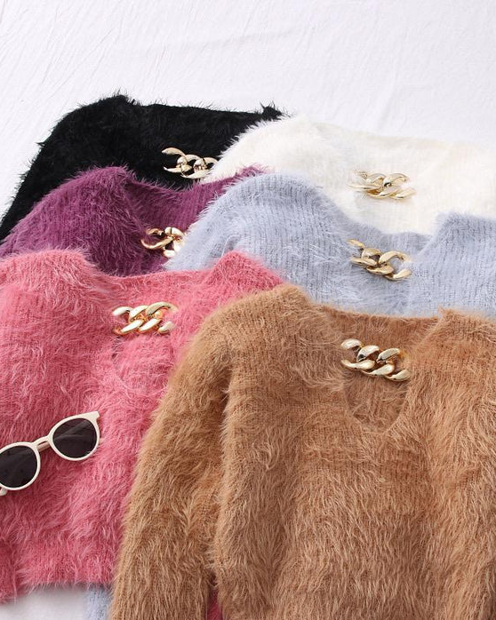 Pankh Poper soft Fur & Chain Top