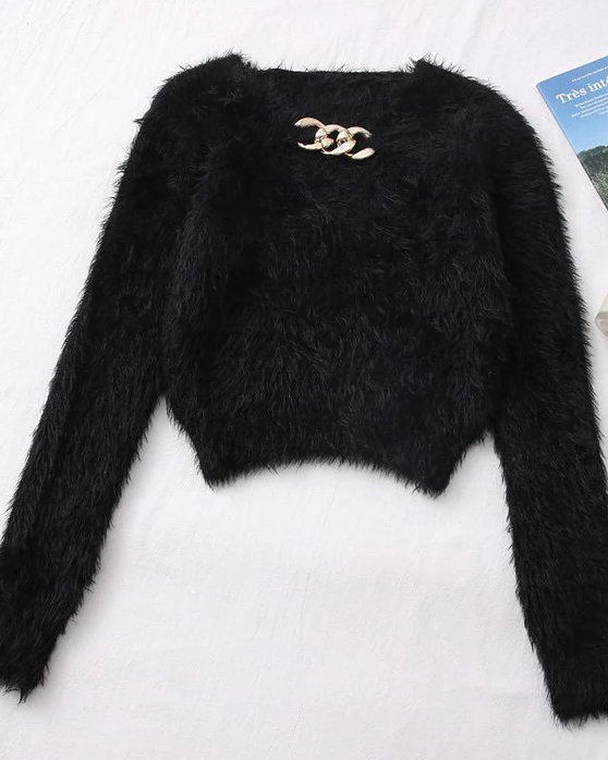 Pankh Poper soft Fur & Chain Top