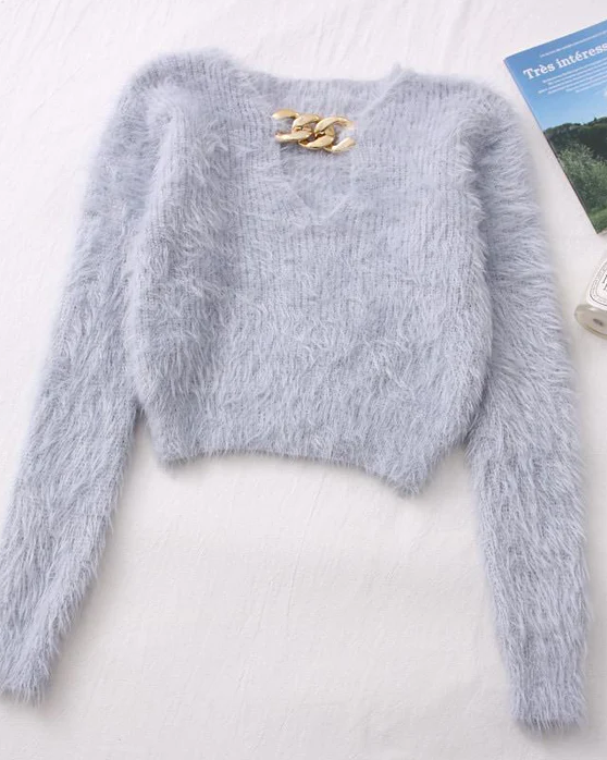 Pankh Poper soft Fur & Chain Top