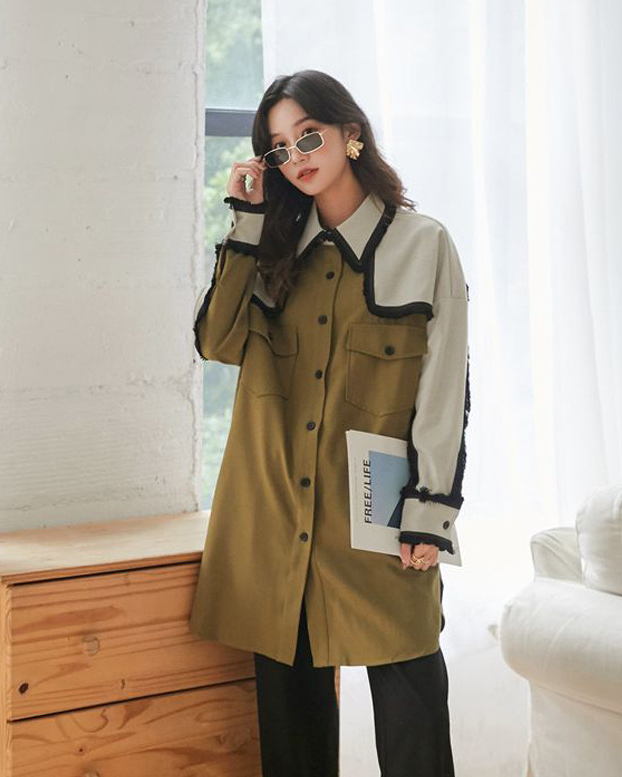 Pankh Ezurta Oversized Designer Patched Shirt