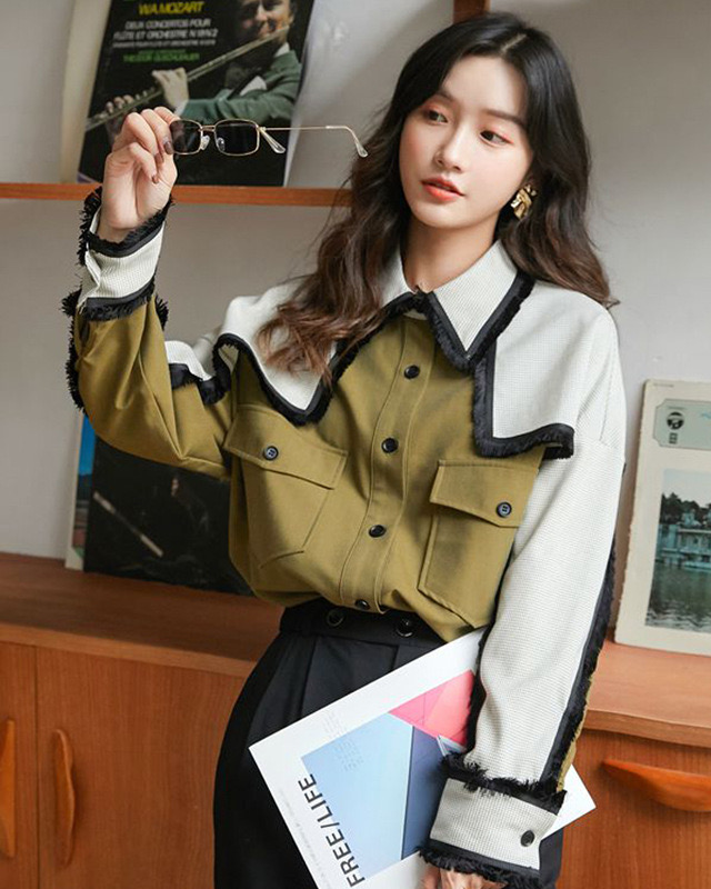 Pankh Ezurta Oversized Designer Patched Shirt