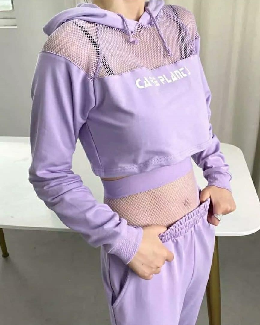 Pankh Porter fish net style casual track set