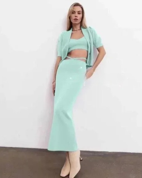 Leo tie up skirt coord 3 pc set (fits size S to xxl)