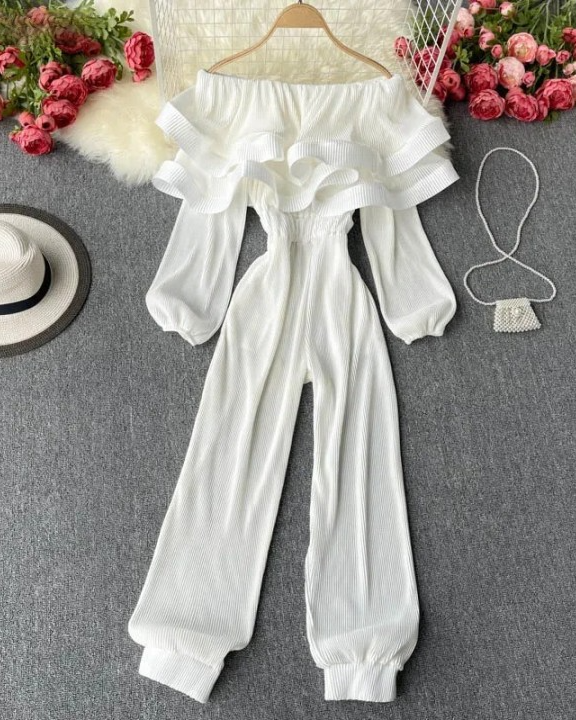 Pankh Diakri Heavy Ruffle Off Shoulder Jumpsuit