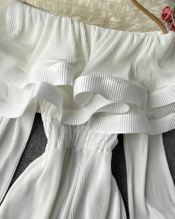 Pankh Diakri Heavy Ruffle Off Shoulder Jumpsuit